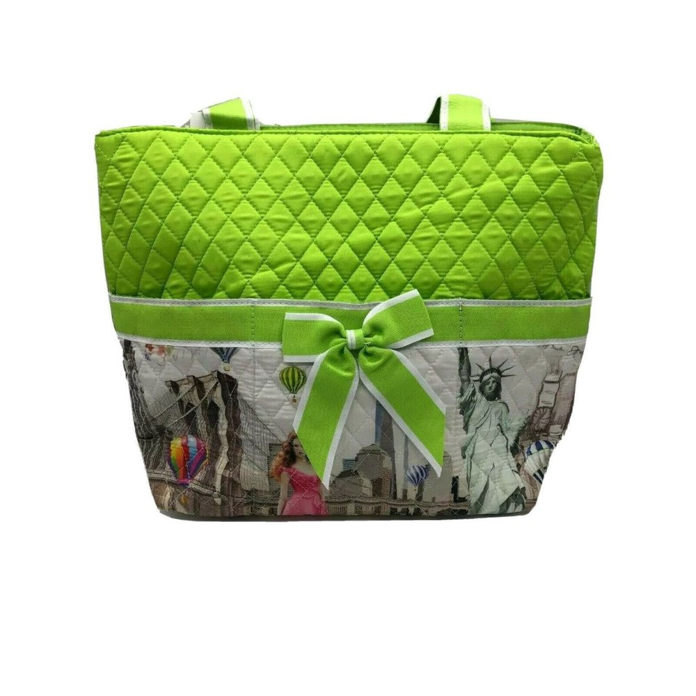 Quilted Diaper Bag/Tote/Purse with Small Cosmetic Bag & Changing Pad (set of 3)